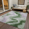 Piper Looms Chantille Swirls ACN1862 Olive Machine Washable Area Rug Outdoor Lifestyle Image Feature