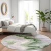 Piper Looms Chantille Swirls ACN1862 Olive Machine Washable Area Rug Round Lifestyle Image Feature