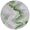 Piper Looms Chantille Swirls ACN1862 Olive Machine Washable Area Rug Round Main Image