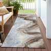 Piper Looms Chantille Swirls ACN1862 Taupe Machine Washable Area Rug Runner Outdoor Lifestyle Image Feature