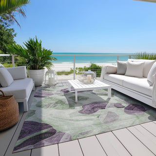 Piper Looms Chantille Abstract ACN1863 Aloe Machine Washable Area Rug Outdoor Lifestyle Image Feature