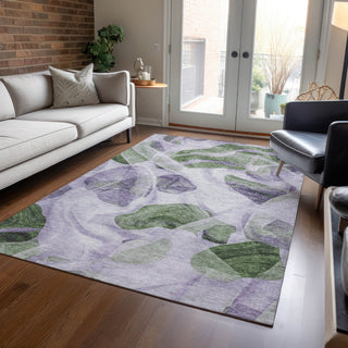 Piper Looms Chantille Abstract ACN1863 Lavender Machine Washable Area Rug Lifestyle Image Feature