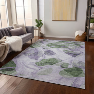 Piper Looms Chantille Abstract ACN1863 Lavender Machine Washable Area Rug Lifestyle Image Feature