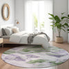 Piper Looms Chantille Abstract ACN1863 Lavender Machine Washable Area Rug Round Lifestyle Image Feature