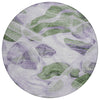 Piper Looms Chantille Abstract ACN1863 Lavender Machine Washable Area Rug Round Main Image