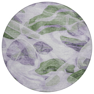 Piper Looms Chantille Abstract ACN1863 Lavender Machine Washable Area Rug Round Main Image