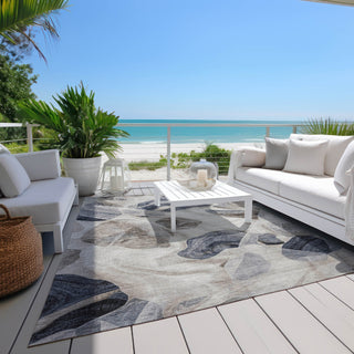 Piper Looms Chantille Abstract ACN1863 Putty Machine Washable Area Rug Outdoor Lifestyle Image Feature