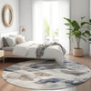 Piper Looms Chantille Abstract ACN1863 Putty Machine Washable Area Rug Round Lifestyle Image Feature