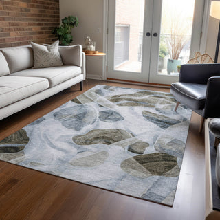 Piper Looms Chantille Abstract ACN1863 Sky Machine Washable Area Rug Lifestyle Image Feature
