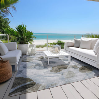 Piper Looms Chantille Abstract ACN1863 Sky Machine Washable Area Rug Outdoor Lifestyle Image Feature