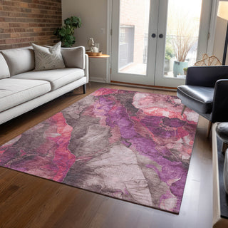 Piper Looms Chantille Floral ACN1864 Blush Machine Washable Area Rug Lifestyle Image Feature