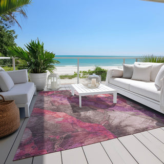 Piper Looms Chantille Floral ACN1864 Blush Machine Washable Area Rug Outdoor Lifestyle Image Feature
