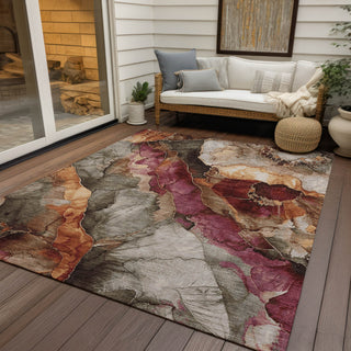 Piper Looms Chantille Floral ACN1864 Khaki Machine Washable Area Rug Outdoor Lifestyle Image Feature