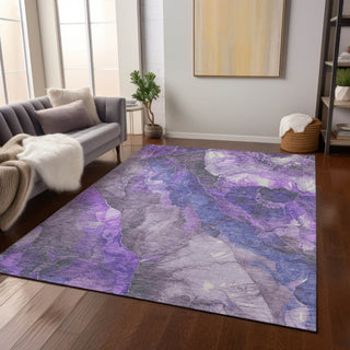 Piper Looms Chantille Floral ACN1864 Lavender Machine Washable Area Rug Lifestyle Image Feature