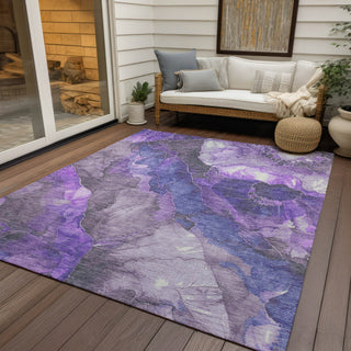 Piper Looms Chantille Floral ACN1864 Lavender Machine Washable Area Rug Outdoor Lifestyle Image Feature