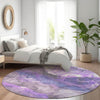 Piper Looms Chantille Floral ACN1864 Lavender Machine Washable Area Rug Round Lifestyle Image Feature