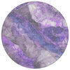 Piper Looms Chantille Floral ACN1864 Lavender Machine Washable Area Rug Round Main Image