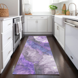 Piper Looms Chantille Floral ACN1864 Lavender Machine Washable Area Rug Runner Lifestyle Image Feature