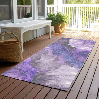 Piper Looms Chantille Floral ACN1864 Lavender Machine Washable Area Rug Runner Outdoor Lifestyle Image Feature