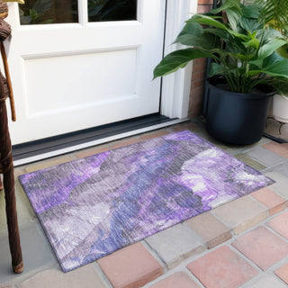 Piper Looms Chantille Floral ACN1864 Lavender Machine Washable Area Rug Scatter Outdoor Lifestyle Image Feature