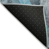 Piper Looms Chantille Floral ACN1864 Teal Machine Washable Area Rug Backing Image