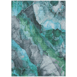 Piper Looms Chantille Floral ACN1864 Teal Machine Washable Area Rug main image