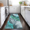 Piper Looms Chantille Floral ACN1864 Teal Machine Washable Area Rug Runner Lifestyle Image Feature