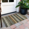 Piper Looms Chantille Stripes ACN1865 Khaki Machine Washable Area Rug Scatter Outdoor Lifestyle Image Feature