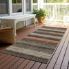 Piper Looms Chantille Stripes ACN1865 Paprika Machine Washable Area Rug Runner Outdoor Lifestyle Image Feature