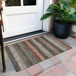 Piper Looms Chantille Stripes ACN1865 Paprika Machine Washable Area Rug Scatter Outdoor Lifestyle Image Feature