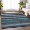 Piper Looms Chantille Stripes ACN1865 Teal Machine Washable Area Rug Lifestyle Image Feature