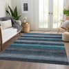 Piper Looms Chantille Stripes ACN1865 Teal Machine Washable Area Rug Lifestyle Image Feature