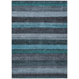 Piper Looms Chantille Stripes ACN1865 Teal Machine Washable Area Rug main image