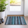Piper Looms Chantille Stripes ACN1865 Teal Machine Washable Area Rug Scatter Lifestyle Image Feature