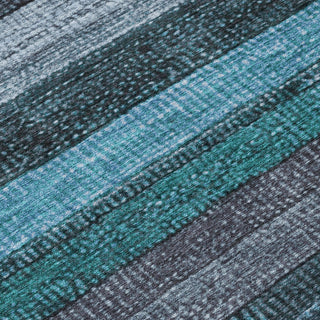 Piper Looms Chantille Stripes ACN1865 Teal Machine Washable Area Rug Swatch Image