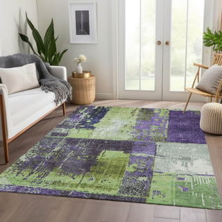 Piper Looms Chantille Abstract ACN1866 Aloe Machine Washable Area Rug Lifestyle Image Feature