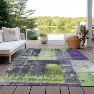 Piper Looms Chantille Abstract ACN1866 Aloe Machine Washable Area Rug Outdoor Lifestyle Image Feature