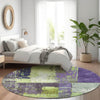Piper Looms Chantille Abstract ACN1866 Aloe Machine Washable Area Rug Round Lifestyle Image Feature