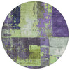 Piper Looms Chantille Abstract ACN1866 Aloe Machine Washable Area Rug Round Main Image