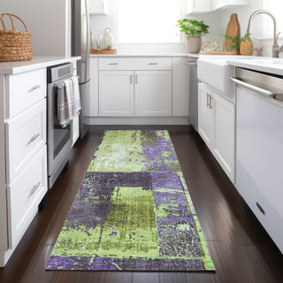 Piper Looms Chantille Abstract ACN1866 Aloe Machine Washable Area Rug Runner Lifestyle Image Feature