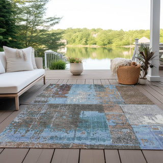 Piper Looms Chantille Abstract ACN1866 Taupe Machine Washable Area Rug Outdoor Lifestyle Image Feature