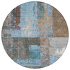 Piper Looms Chantille Abstract ACN1866 Taupe Machine Washable Area Rug Round Main Image