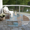 Piper Looms Chantille Abstract ACN1866 Taupe Machine Washable Area Rug Round Outdoor Lifestyle Image Feature