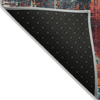 Piper Looms Chantille Abstract ACN1866 Teal Machine Washable Area Rug Backing Image