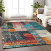 Piper Looms Chantille Abstract ACN1866 Teal Machine Washable Area Rug Lifestyle Image Feature