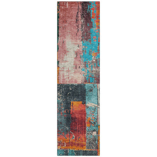 Piper Looms Chantille Abstract ACN1866 Teal Machine Washable Area Rug Runner Main Image