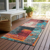 Piper Looms Chantille Abstract ACN1866 Teal Machine Washable Area Rug Runner Outdoor Lifestyle Image Feature