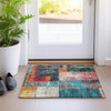 Piper Looms Chantille Abstract ACN1866 Teal Machine Washable Area Rug Scatter Lifestyle Image Feature