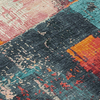 Piper Looms Chantille Abstract ACN1866 Teal Machine Washable Area Rug Swatch Image