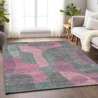 Piper Looms Chantille Abstract ACN1867 Blush Machine Washable Area Rug Lifestyle Image Feature